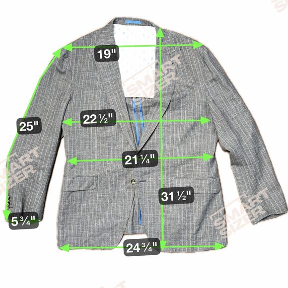 Beckett & Robb Blazer Mens 42R Gray Pinstripe Loro Piana Italian Wool Linen - Picture 4 of 16